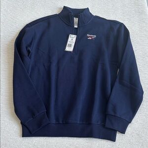 Reebok Identity SL Fleece 1/4 Zip Men's Dark Blue Sweatshirt NWT